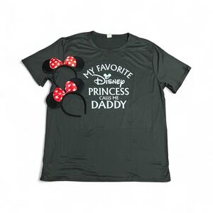 MENS BLACK Tee shirt Disney Princess with Red Minnie Mouse Ears XL NWOT